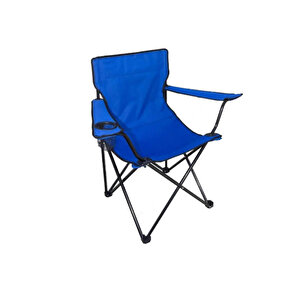 2 Adet Katlanır Kamp Sandalyesi Ve 1 Adet 58x58 Rejisör Kamp Masası Çantalı Kamp Seti - Mavi