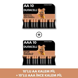 Alkalin Aaa 10'lu Paket + Alkalin Aa 10'lu Paket Piller