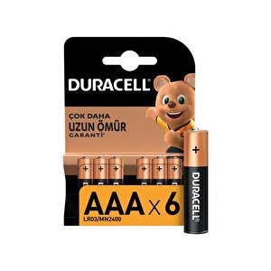 Duracell Alkalin Aaa İnce Kalem Piller, 6 Lı Paket