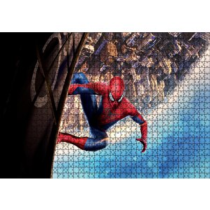 Spiderman Hayata Tutunmak Puzzle Yapboz Mdf Ahşap 1000 Parça
