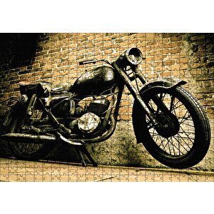 Geçmişten Motorsiklet Puzzle Yapboz Mdf Ahşap 500 Parça