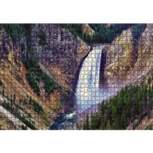 Doğa Dağlarda Şelale Manzara Puzzle Yapboz Mdf Ahşap 1000 Parça