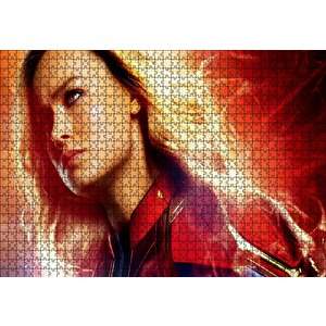 Captain Marvel Brie Larson Puzzle Yapboz Mdf Ahşap 1000 Parça