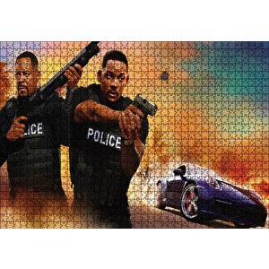 Martin Lawrence Ve Will Smith Silahlı Görsel Puzzle Yapboz Mdf Ahşap 1000 Parça