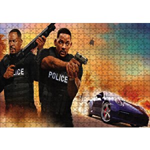 Martin Lawrence Ve Will Smith Silahlı Görsel Puzzle Yapboz Mdf Ahşap 500 Parça