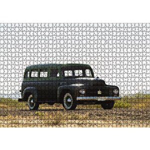 Klasik Otomobil Göseli Puzzle Yapboz Mdf Ahşap 1000 Parça
