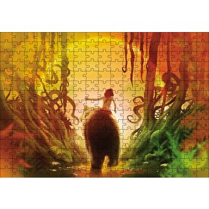 Mowgli Orman Çocuğu Ve Ayı Görsel Puzzle Yapboz Mdf Ahşap 255 Parça