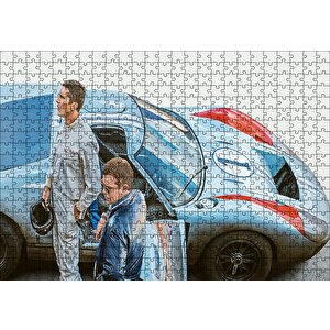 Ford V Ferrari Christian Bale Matt Damon Puzzle Yapboz Mdf Ahşap 500 Parça