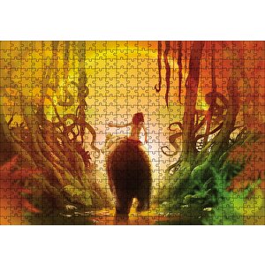 Mowgli Orman Çocuğu Ve Ayı Görsel Puzzle Yapboz Mdf Ahşap 500 Parça