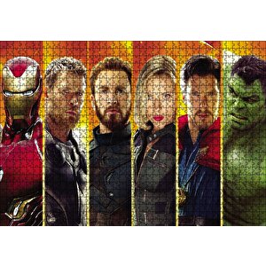 Iron Man, Thor, Captain America, Black Widow, Dr.strange Ve Hulk Puzzle Yapboz Mdf Ahşap 1000 Parça