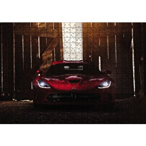 Garajda Dodge Viper Puzzle Yapboz Mdf Ahşap 500 Parça