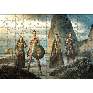 Wonder Woman Ve Savaşçı Kadınlar Puzzle Yapboz Mdf Ahşap 120 Parça