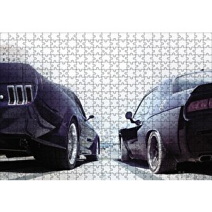 Hızlı Ve Öfkeli 8 Drag Araçları Puzzle Yapboz Mdf Ahşap 500 Parça