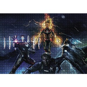 Avengers Captain Marvel Captain America Thor Ve Iron Man Puzzle Yapboz Mdf Ahşap 1000 Parça