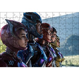 Power Rangers Hepsi Bir Arada Görseli Puzzle Yapboz Mdf Ahşap 120 Parça