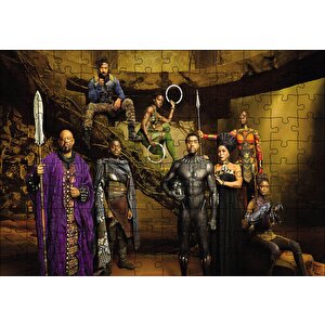 Black Panther Ve Arkadaşları Puzzle Yapboz Mdf Ahşap 120 Parça