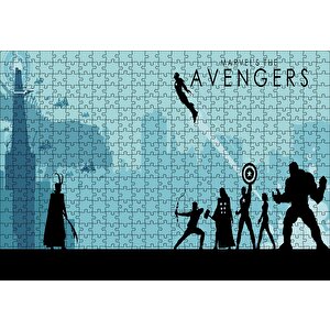 Avengers İllustrasyon Marvel Görsel Puzzle Yapboz Mdf Ahşap 500 Parça