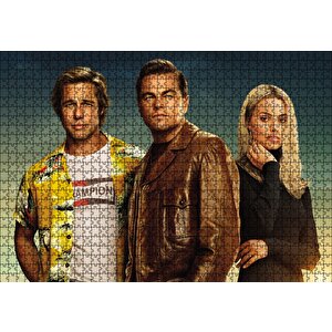 Brad Pitt Leonardo Dicaprio Margot Robbie Puzzle Yapboz Mdf Ahşap 1000 Parça