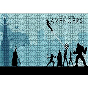 Avengers İllustrasyon Marvel Görsel Puzzle Yapboz Mdf Ahşap 1000 Parça
