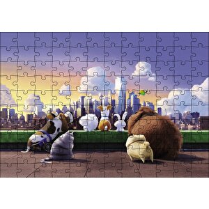 Evcil Hayvanların Gizli Yaşamı Gökdelen Denizi Puzzle Yapboz Mdf Ahşap 120 Parça