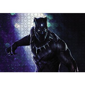 Black Panther Artwork Görseli Puzzle Yapboz Mdf Ahşap 500 Parça