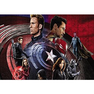 Civil War Tüm Kahramanlar Puzzle Yapboz Mdf Ahşap 255 Parça