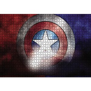 Captain Amerika'nın Kalkanı Logo Puzzle Yapboz Mdf Ahşap 1000 Parça