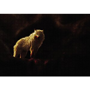 Kutup Kurdu Avlanıyor Puzzle Yapboz Mdf Ahşap 500 Parça
