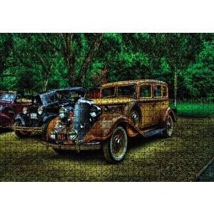 Klasik Kahverengi Araba Görseli Puzzle Yapboz Mdf Ahşap 1000 Parça