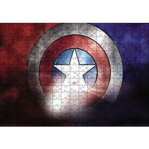 Captain Amerika'nın Kalkanı Logo Puzzle Yapboz Mdf Ahşap 255 Parça