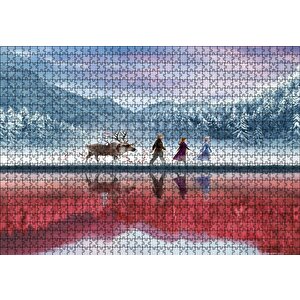 Frozen 2 Elsa, Anna,olaf, Kristoff Puzzle Yapboz Mdf Ahşap 1000 Parça
