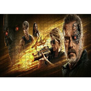 Terminator Dark Fate Arnold Ve Li̇nda Puzzle Yapboz Mdf Ahşap 500 Parça