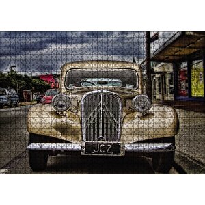 Klasik Gold Araba Görseli Puzzle Yapboz Mdf Ahşap 1000 Parça