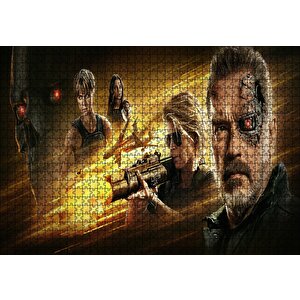 Terminator Dark Fate Arnold Ve Li̇nda Puzzle Yapboz Mdf Ahşap 1000 Parça