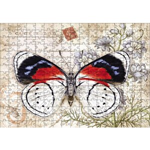 Mektup Zeminde Kelebek Puzzle Yapboz Mdf Ahşap 255 Parça