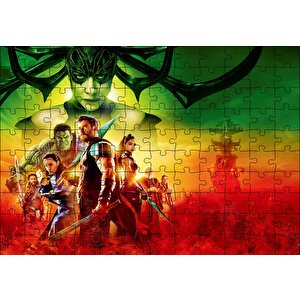 Thor Ragnarok Cate Blanchett Ve Kahramanlar Puzzle Yapboz Mdf Ahşap 120 Parça
