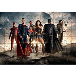 Justice League Kahramanlar Puzzle Yapboz Mdf Ahşap 255 Parça