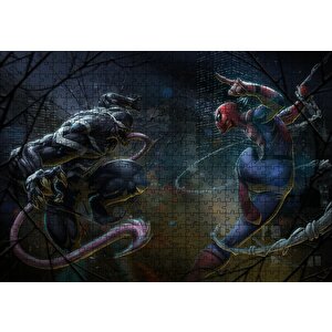 Spiderman Venom Artwork Puzzle Yapboz Mdf Ahşap 500 Parça