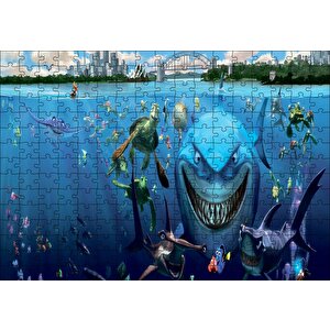Kayıp Balık Nemo Balıklar Kaplumbağalar Puzzle Yapboz Mdf Ahşap 255 Parça