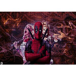 Deadpool & Harley Quinn Puzzle Yapboz Mdf Ahşap 1000 Parça