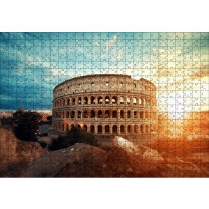 İtalya Roma Tarihi Colosseum Puzzle Yapboz Mdf Ahşap 500 Parça