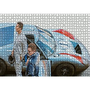 Ford V Ferrari Christian Bale Matt Damon Puzzle Yapboz Mdf Ahşap 1000 Parça