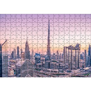 Dubai Şehir Merkezi Manzarası Puzzle Yapboz Mdf Ahşap 255 Parça