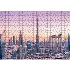 Dubai Şehir Merkezi Manzarası Puzzle Yapboz Mdf Ahşap 500 Parça