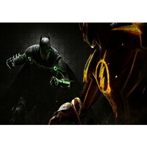 Batman Ve Flash Görseli Puzzle Yapboz Mdf Ahşap 500 Parça