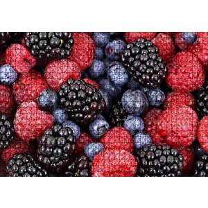 Ahududular Böğürtlenler Yaban Mersinleri Puzzle Yapboz Mdf Ahşap 1000 Parça