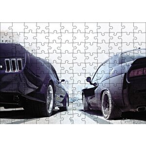 Hızlı Ve Öfkeli 8 Drag Araçları Puzzle Yapboz Mdf Ahşap 120 Parça