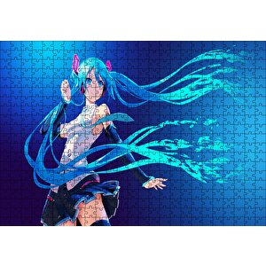Anime Kız Uzun Saçlı Puzzle Yapboz Mdf Ahşap 500 Parça
