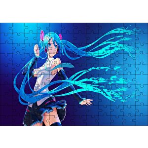 Anime Kız Uzun Saçlı Puzzle Yapboz Mdf Ahşap 120 Parça
