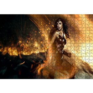 Wonder Woman Gal Gadot Puzzle Yapboz Mdf Ahşap 500 Parça